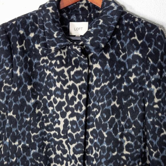 NEW Ann Taylor LOFT Women’s Coat Mobwife Animal Print High Stakes Luxe Size L - Picture 3 of 13